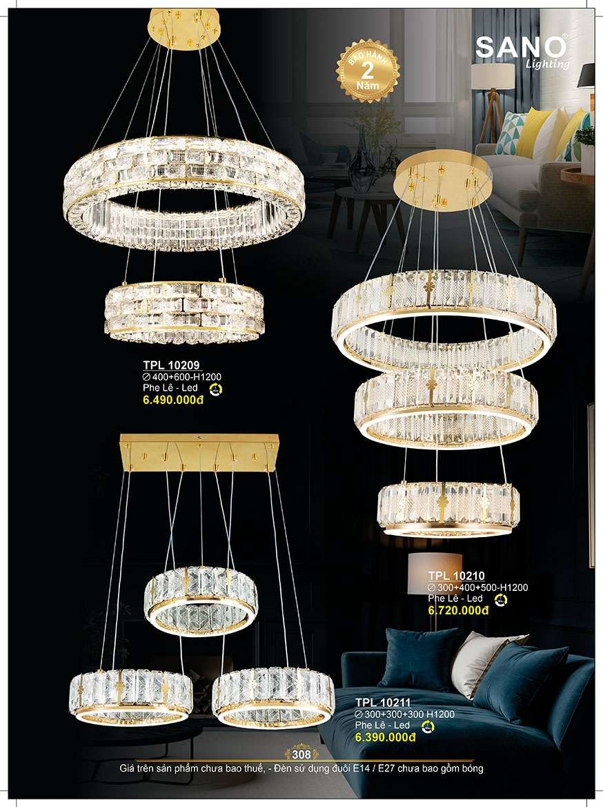 Đèn thả Sano Lighting TPL 10209, TPL 10210, TPL 10211