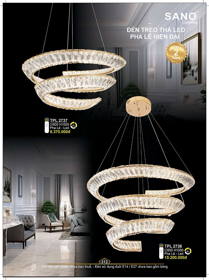 Đèn thả Sano Lighting TPL 2737, TPL 2738