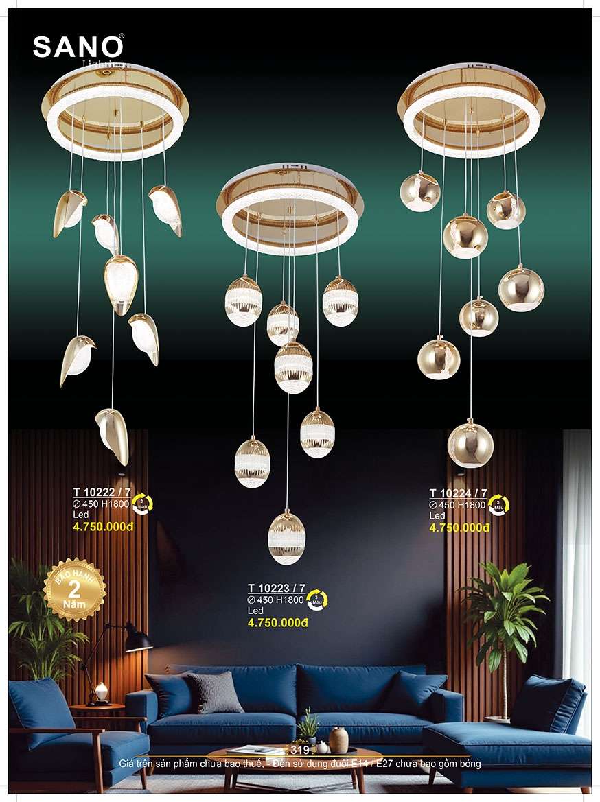 Đèn thả Sano Lighting T 10222/7, T 10223/7, T 10224/7