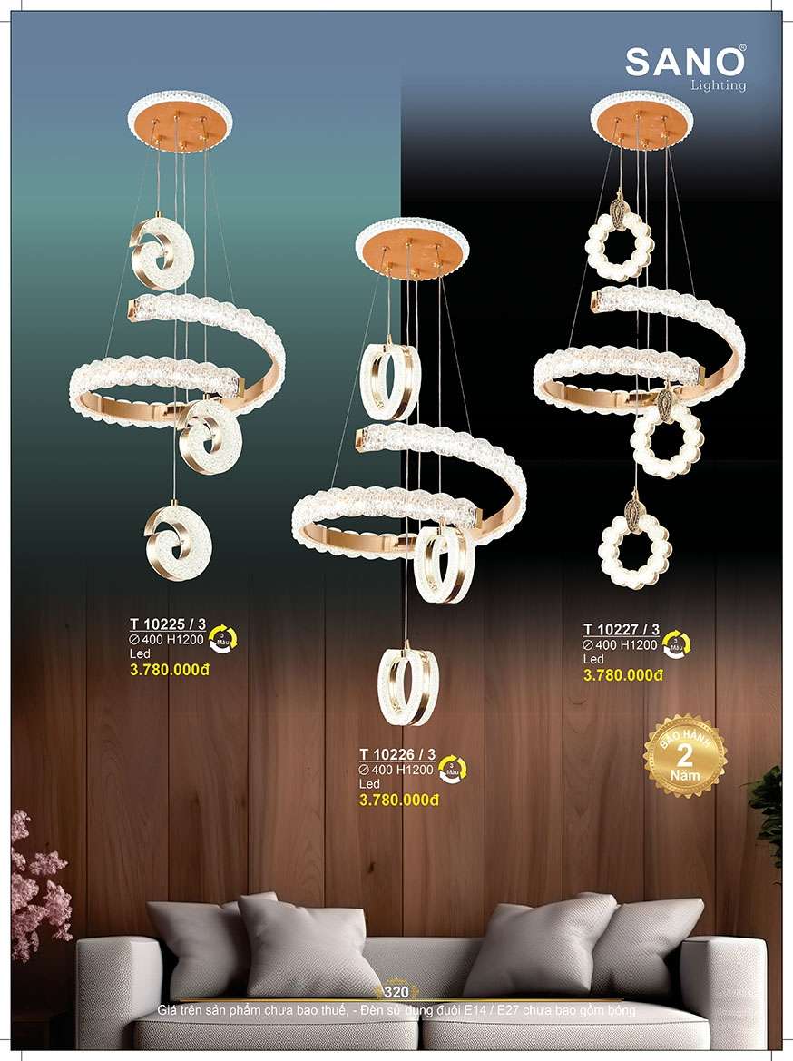 Đèn thả Sano Lighting T 10225/3, T 10226/3, T 10227/3