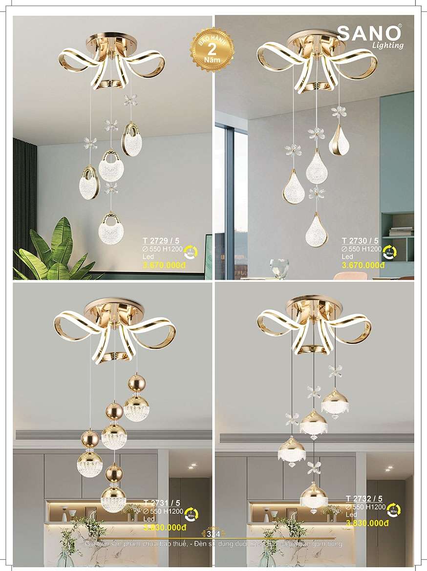 Đèn thả Sano Lighting T 2729/5, T 2730/5, T 2731/5, T 2732/5