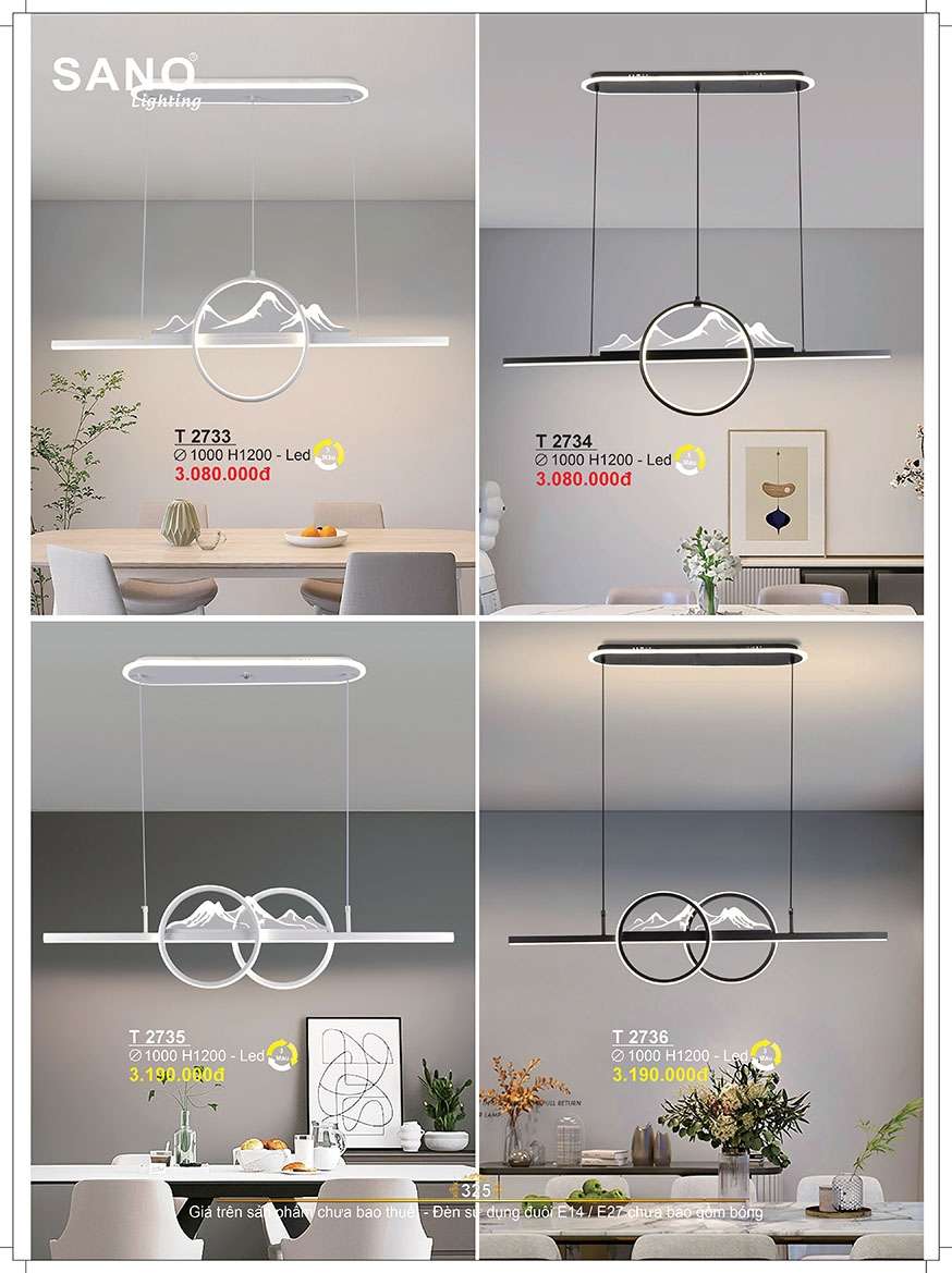 Đèn thả Sano Lighting T 2733, T 2734, T 2735, T 2736