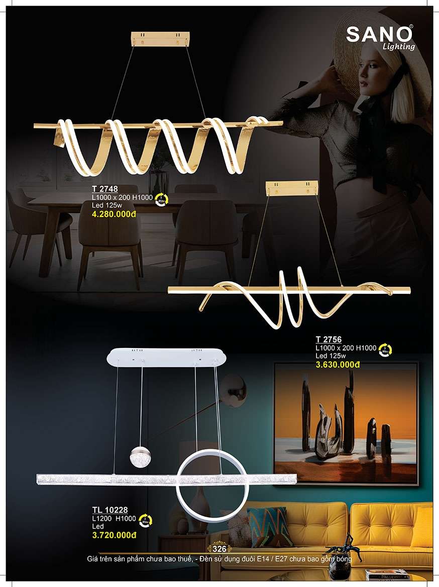 Đèn thả Sano Lighting T 2748, T 2756, TL 10228