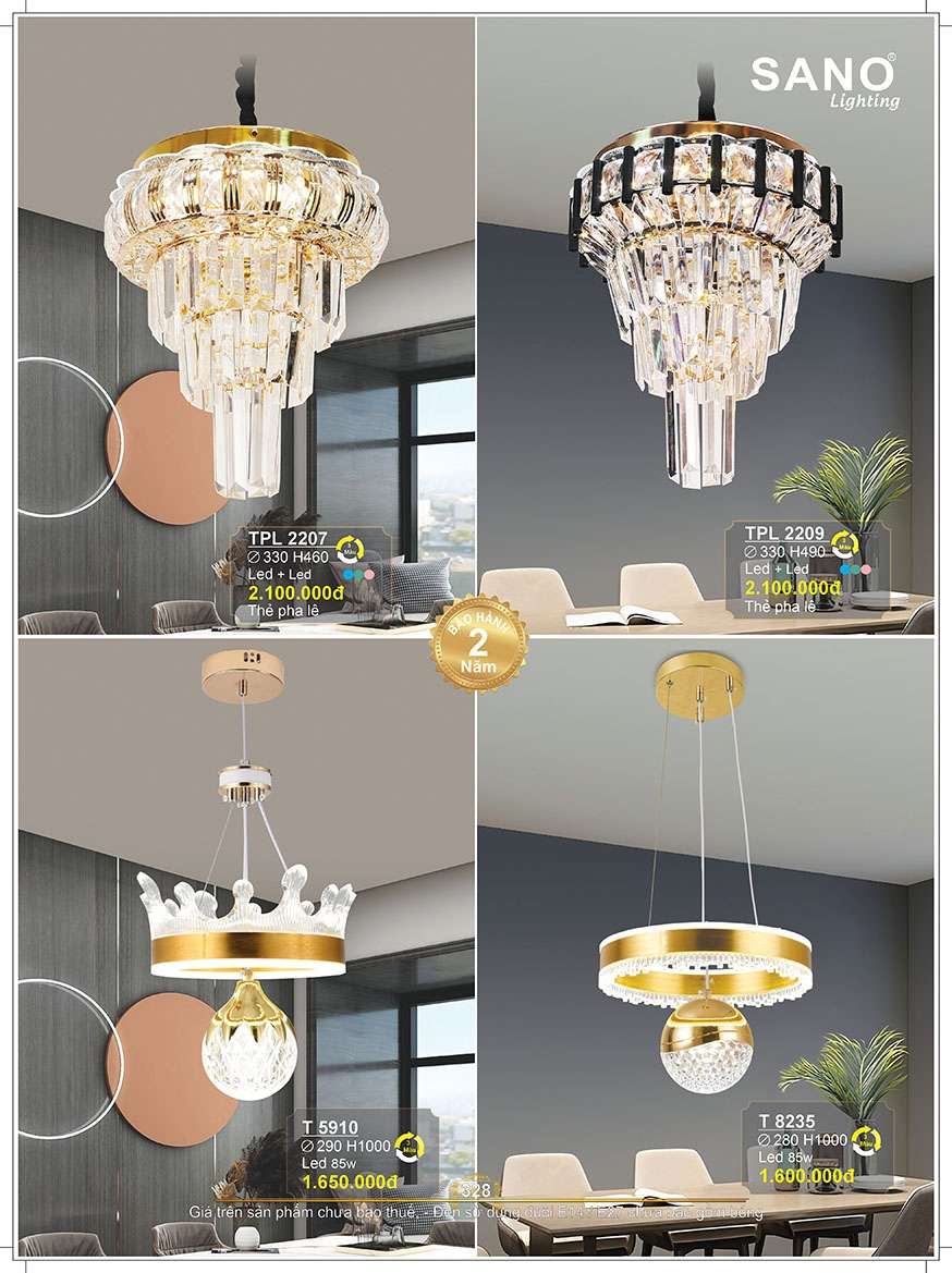 Đèn thả Sano Lighting TPL 2207, TPL 2209, T 5910, T 8235