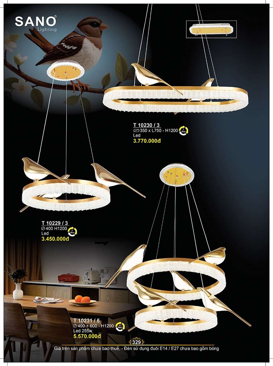 Đèn thả Sano Lighting T 10230/3, T 10229/3, T 10231/6