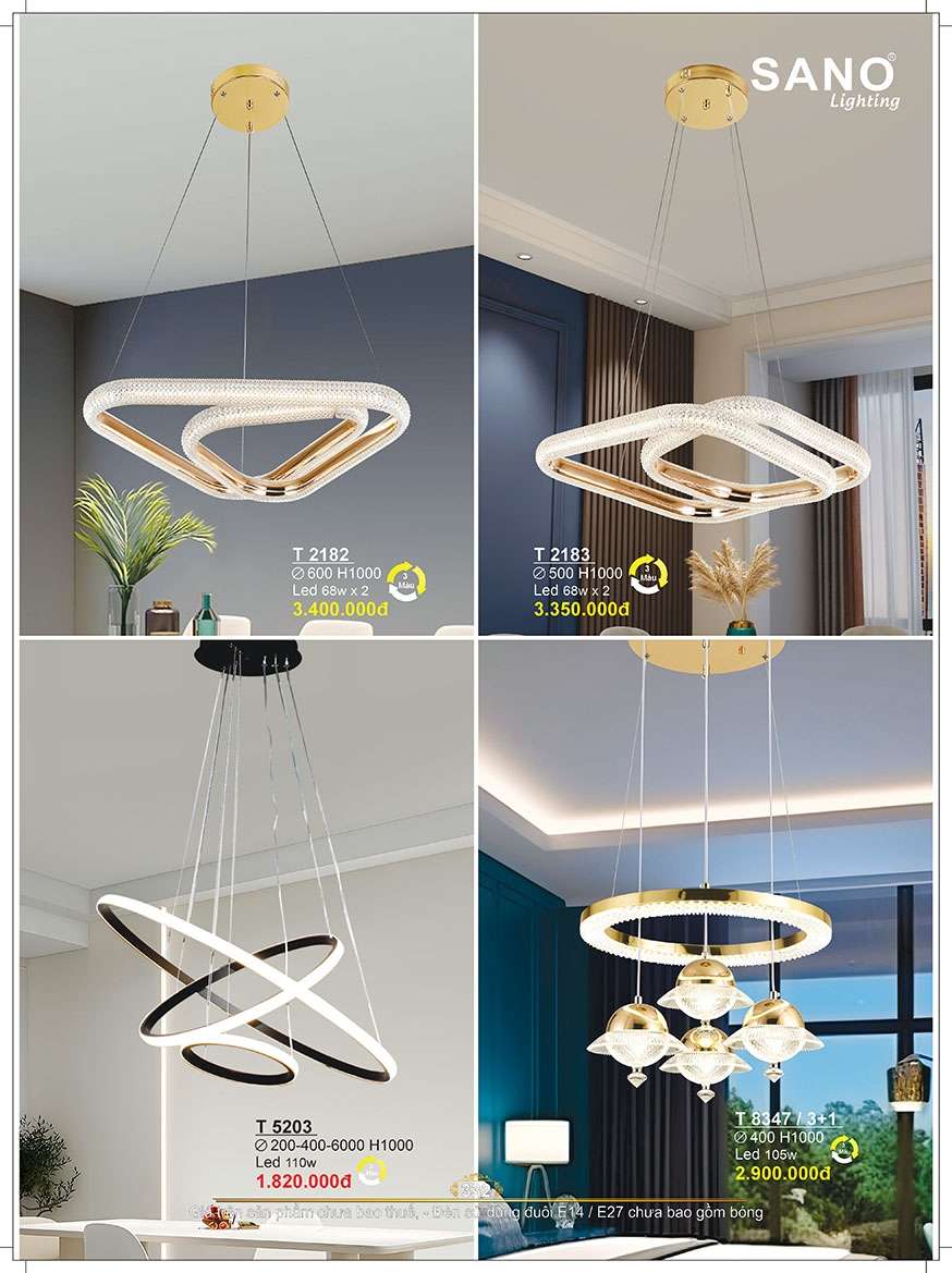 Đèn thả Sano Lighting T 2182, T 2183, T 5203, T 8347/3+1