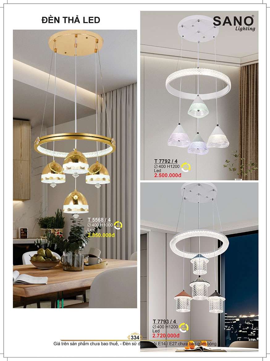 Đèn thả Sano Lighting T 5568/4, T 7792/4, T 7793/4