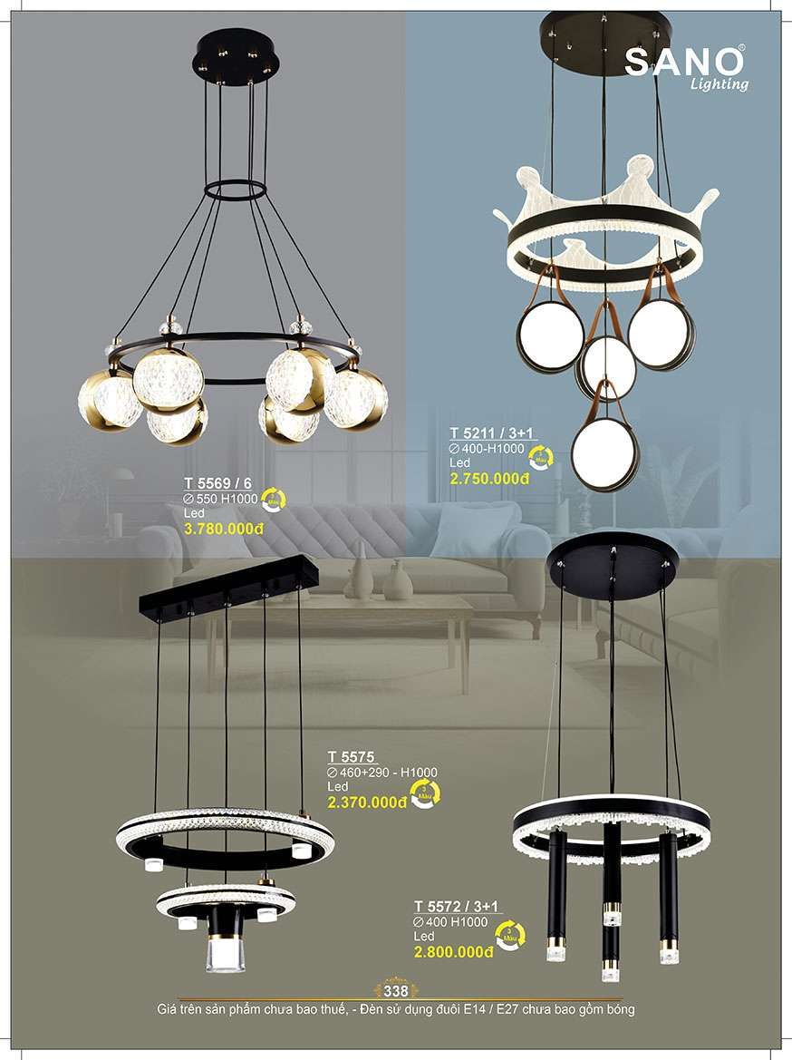 Đèn thả Sano Lighting T 5569/6, T 5211/3+1, T 5575, T 5572/3+1