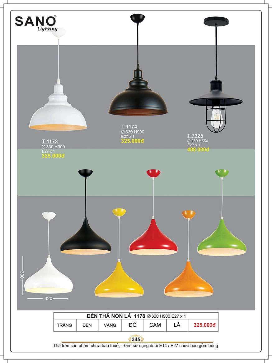Đèn thả Sano Lighting T 1173, T 1174, T 7325, T 1178