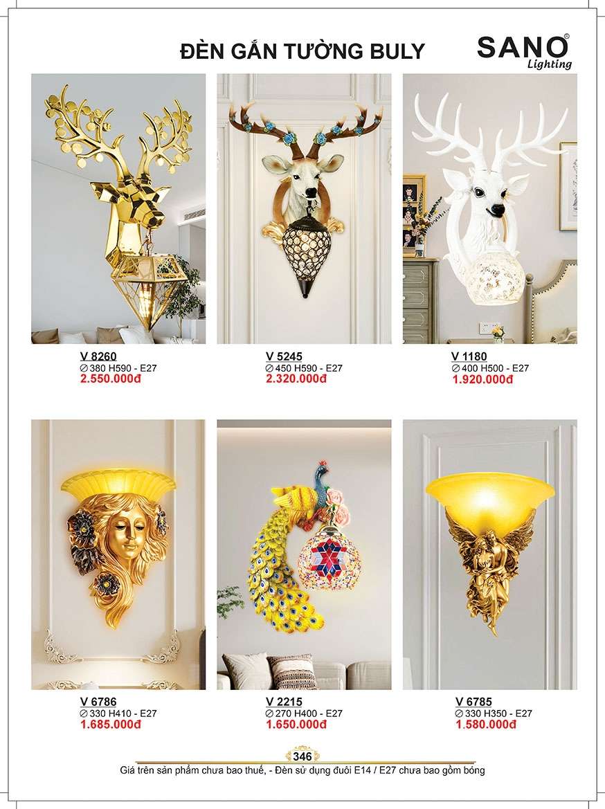 Đèn tường Sano Lighting V 8260, V 5245, V 1180, V 6786, V 2215, V 6785