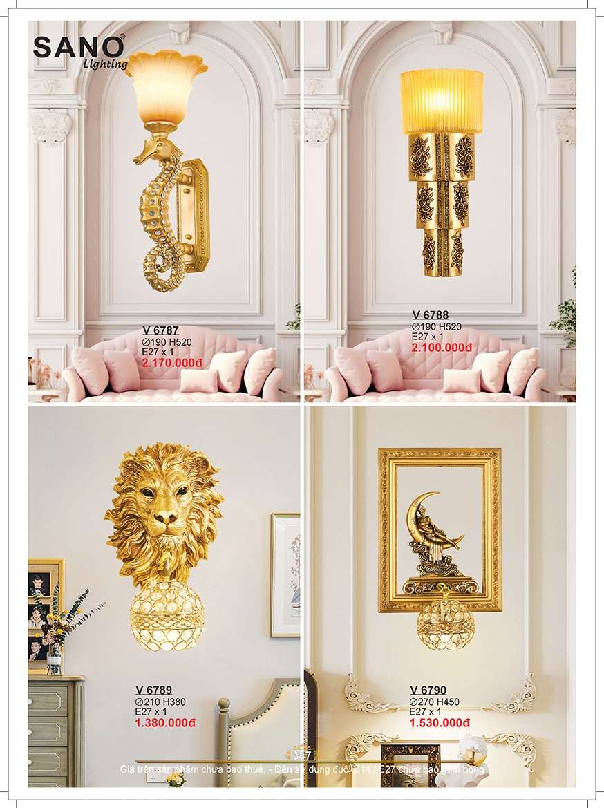 Đèn tường Sano Lighting V 6787, V 6788, V 6789, V 6790