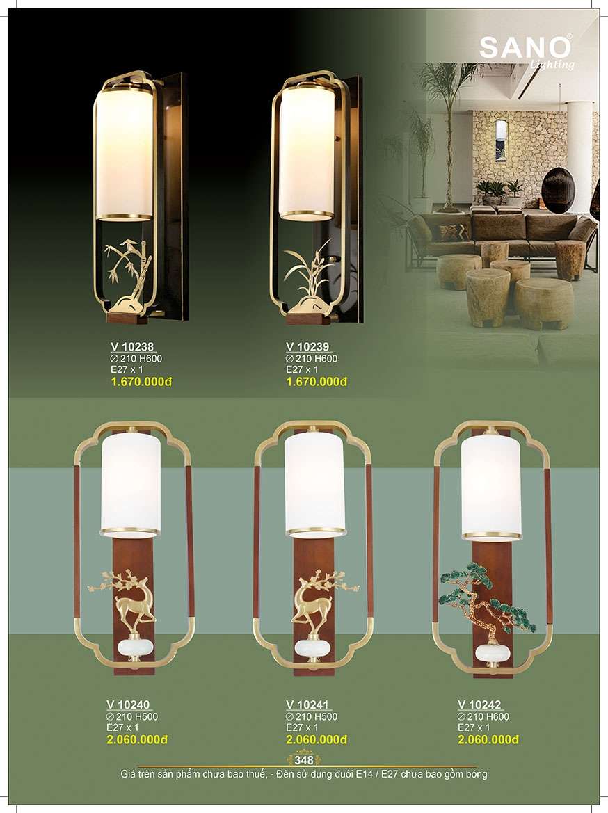 Đèn tường Sano Lighting V 10238, V 10239, V 10240, V 10241, V 10242