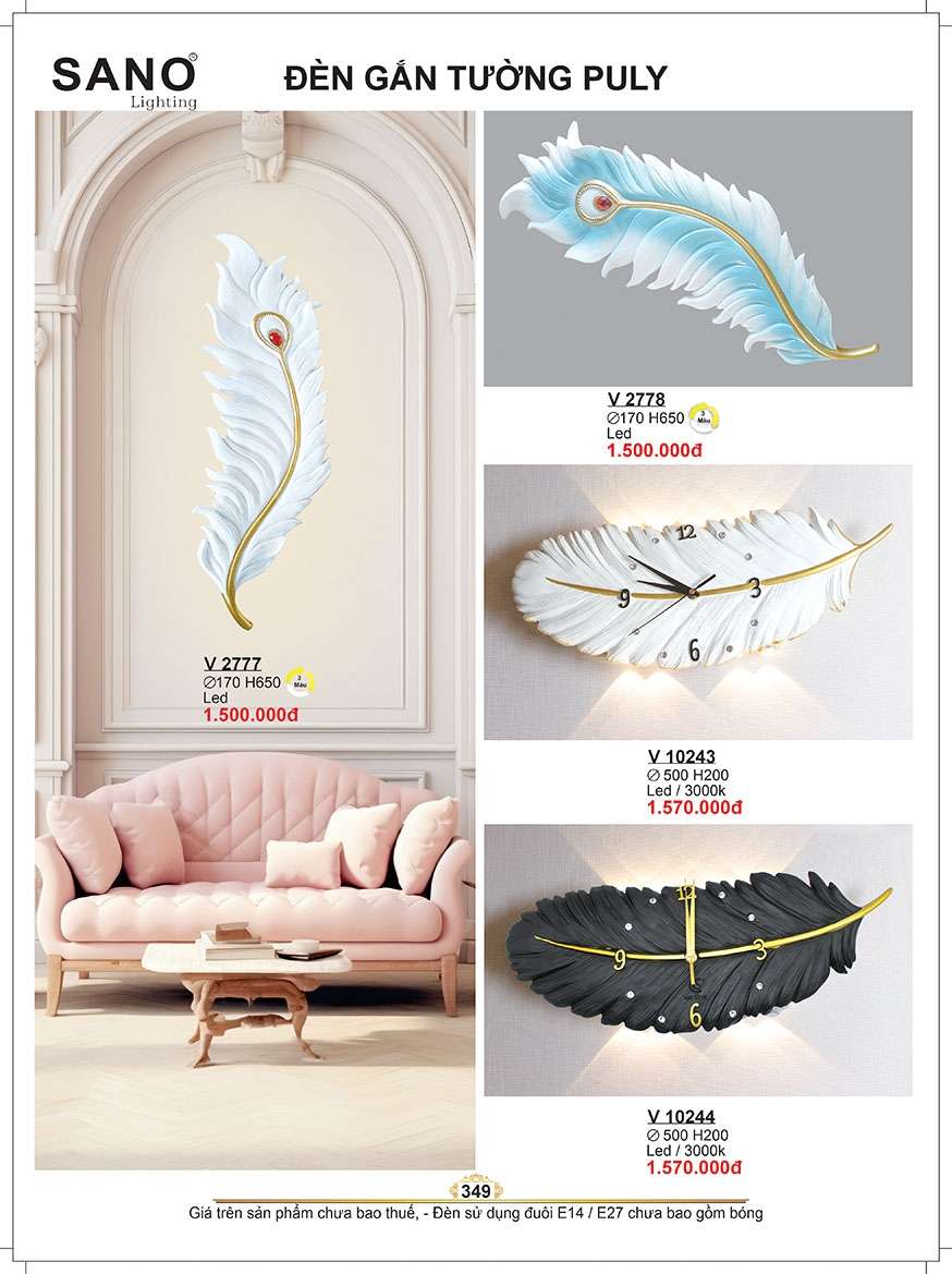 Đèn tường Sano Lighting V 2777, V 2778, V 10243, V 10244