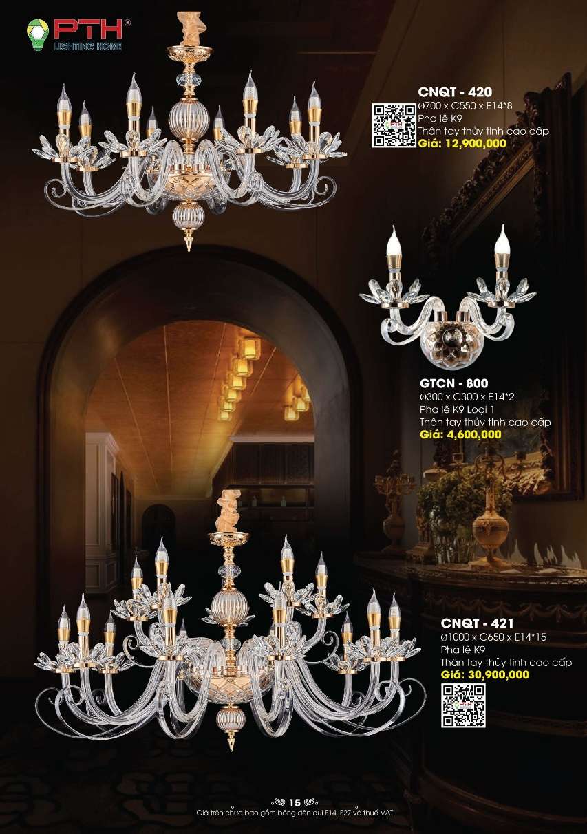 Đèn chùm PTH Lighting Home CNQT - 420, CNQT - 421, GTCN - 800