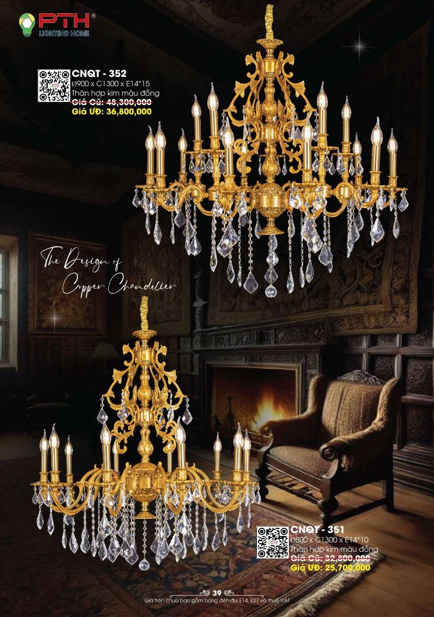 Đèn chùm PTH Lighting Home CNQT - 351, CNQT - 352