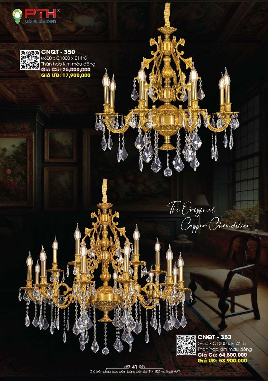 Đèn chùm PTH Lighting Home CNQT - 350, CNQT - 353