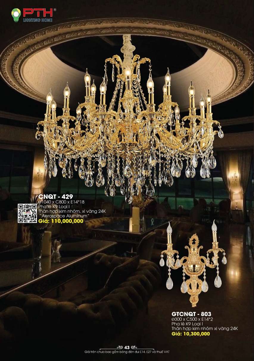 Đèn chùm PTH Lighting Home CNQT - 429, GTCNQT - 803