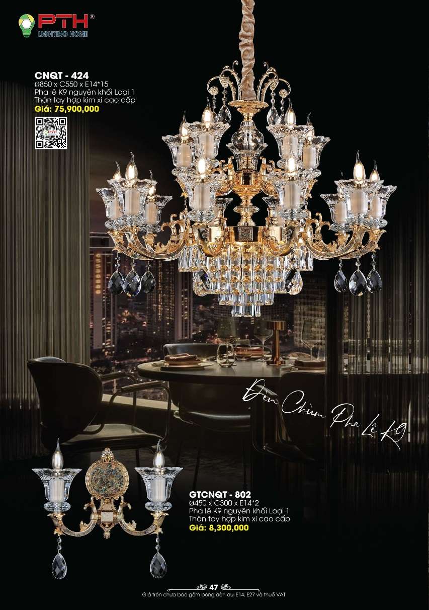 Đèn chùm PTH Lighting Home CNQT - 424, GTCNQT - 802