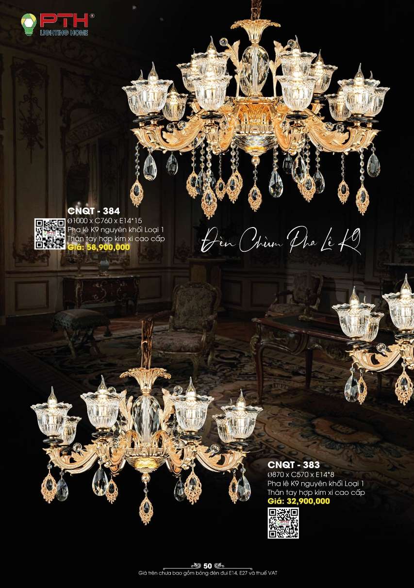 Đèn chùm PTH Lighting Home CNQT - 383, CNQT - 384