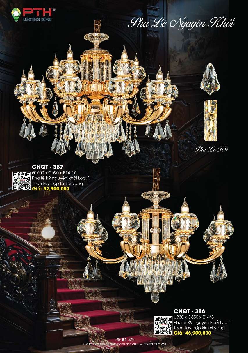 Đèn chùm PTH Lighting Home CNQT - 386, CNQT - 387
