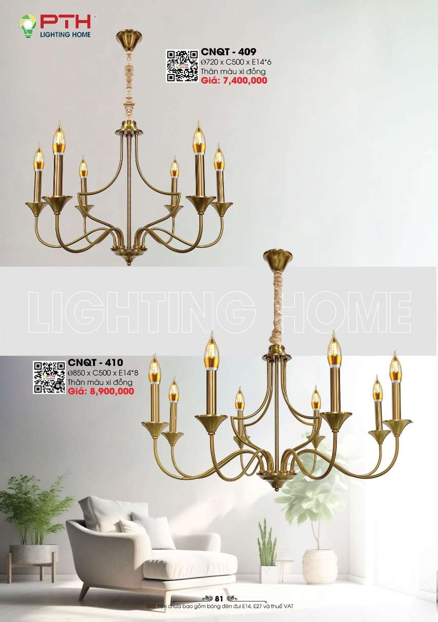 Đèn chùm PTH Lighting Home CNQT - 409, CNQT - 410