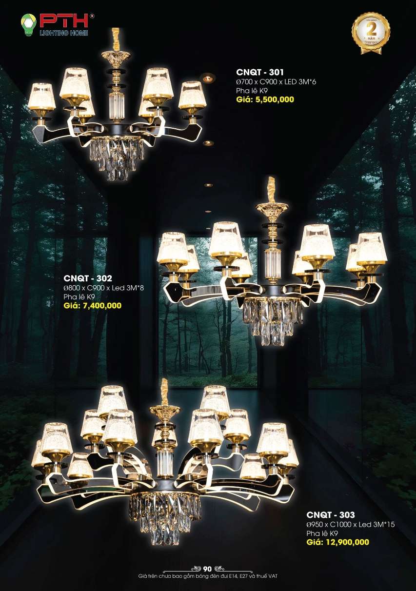 Đèn chùm PTH Lighting Home CNQT - 301, CNQT - 302, CNQT - 303