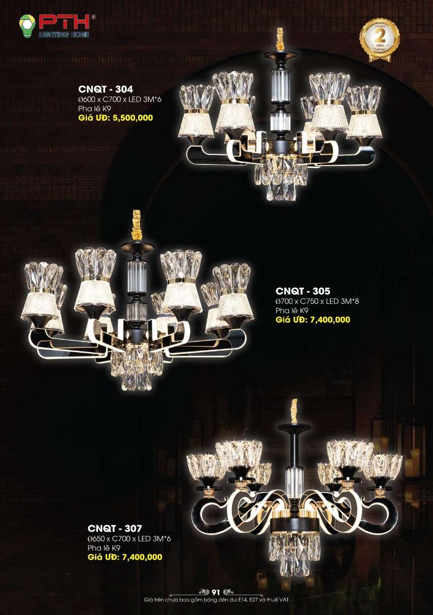 Đèn chùm PTH Lighting Home CNQT - 304, CNQT - 305, CNQT - 307