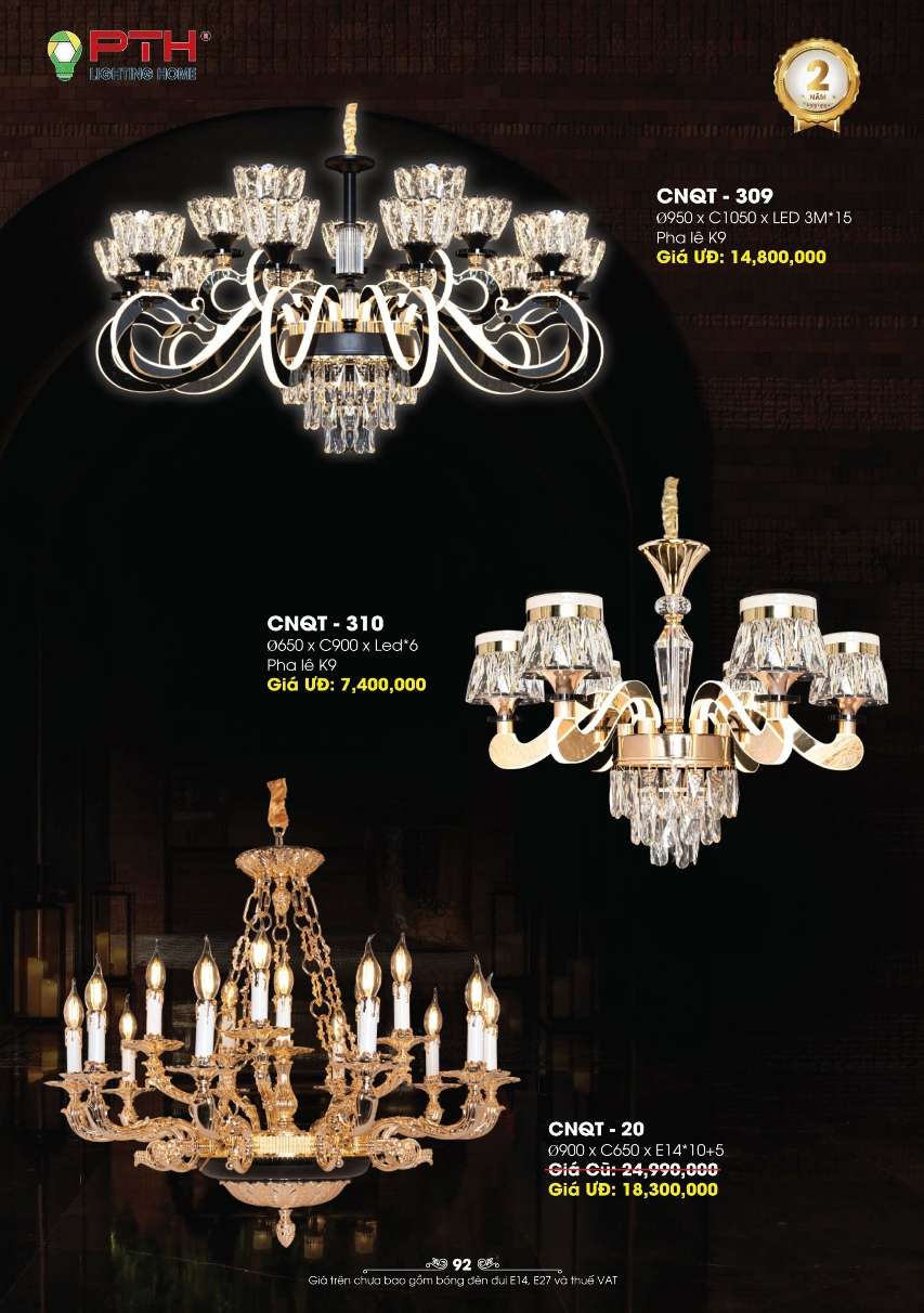 Đèn chùm PTH Lighting Home CNQT - 309, CNQT - 310, CNQT - 20