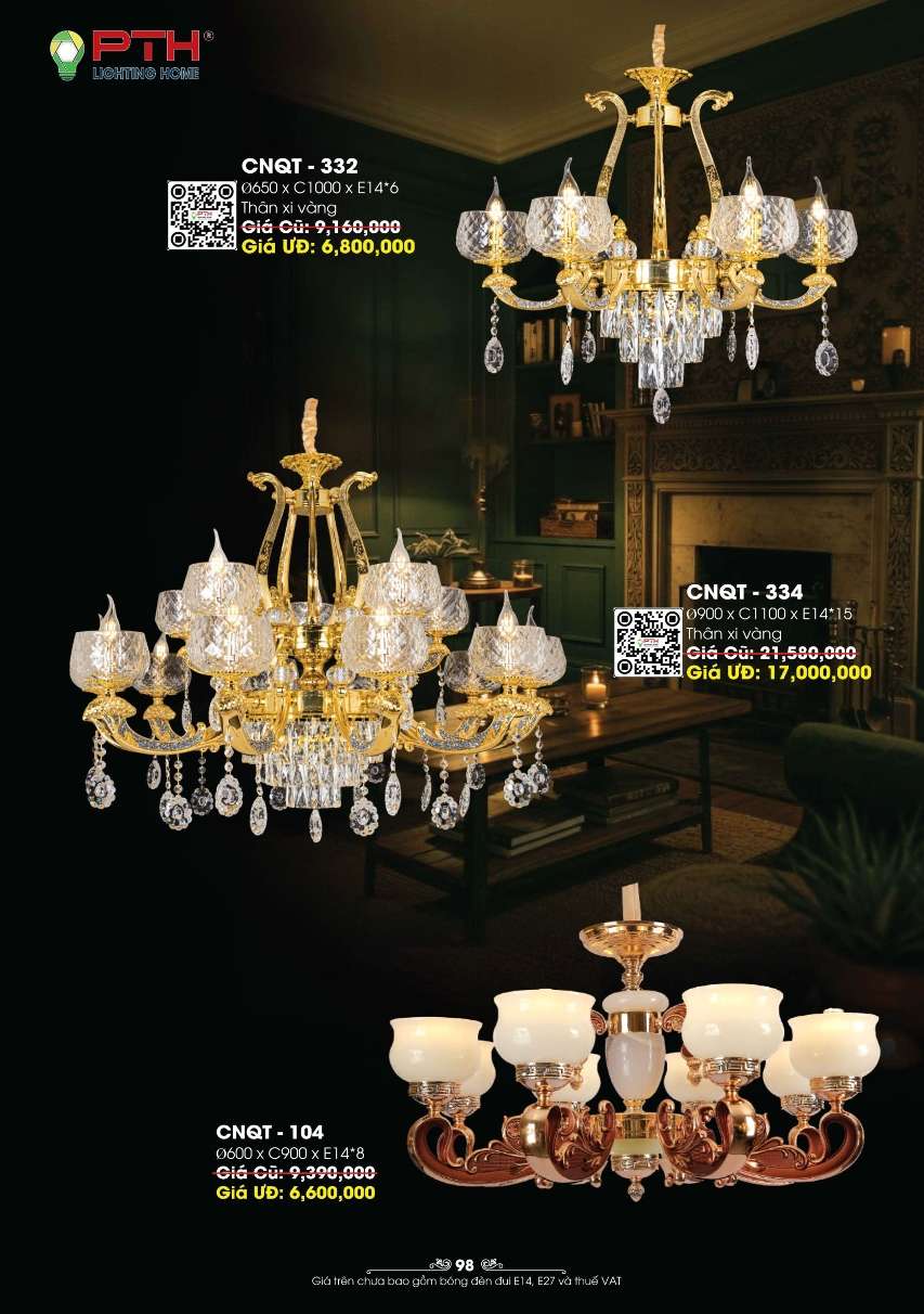 Đèn chùm PTH Lighting Home CNQT - 332, CNQT - 334, CNQT - 104
