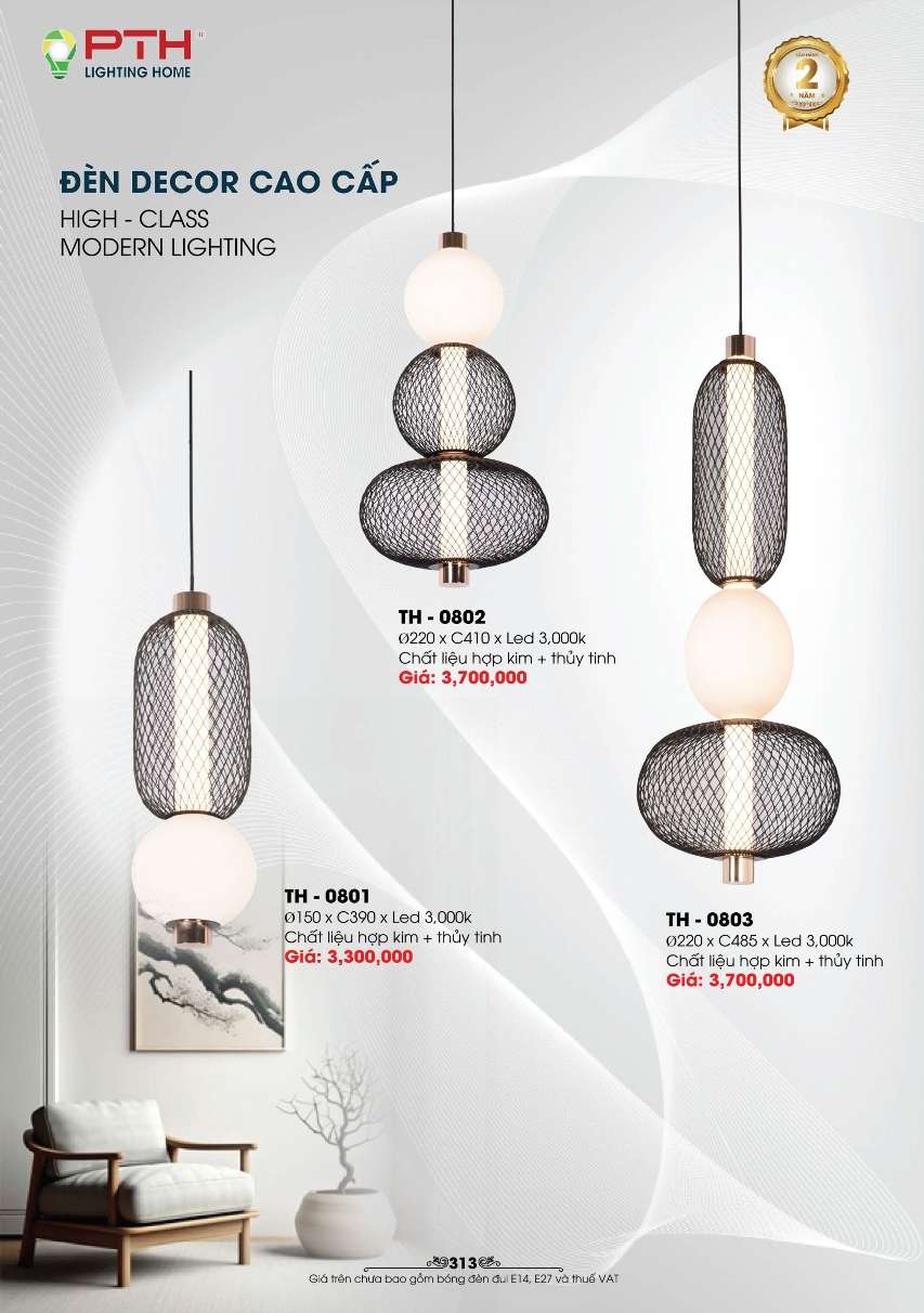 Đèn thả PTH Lighting Home TH - 0801, TH - 0802, TH - 0803