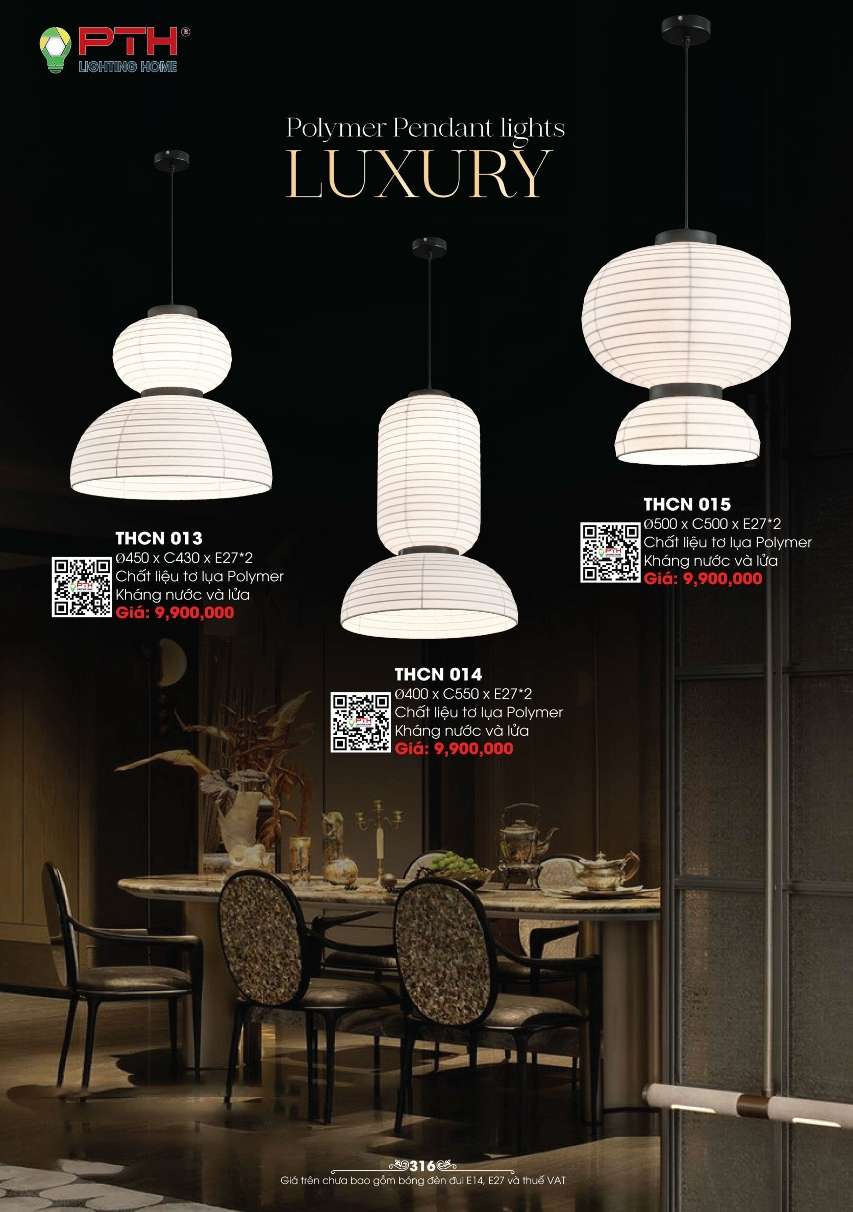 Đèn thả PTH Lighting Home THCN 013, THCN 014, THCN 015
