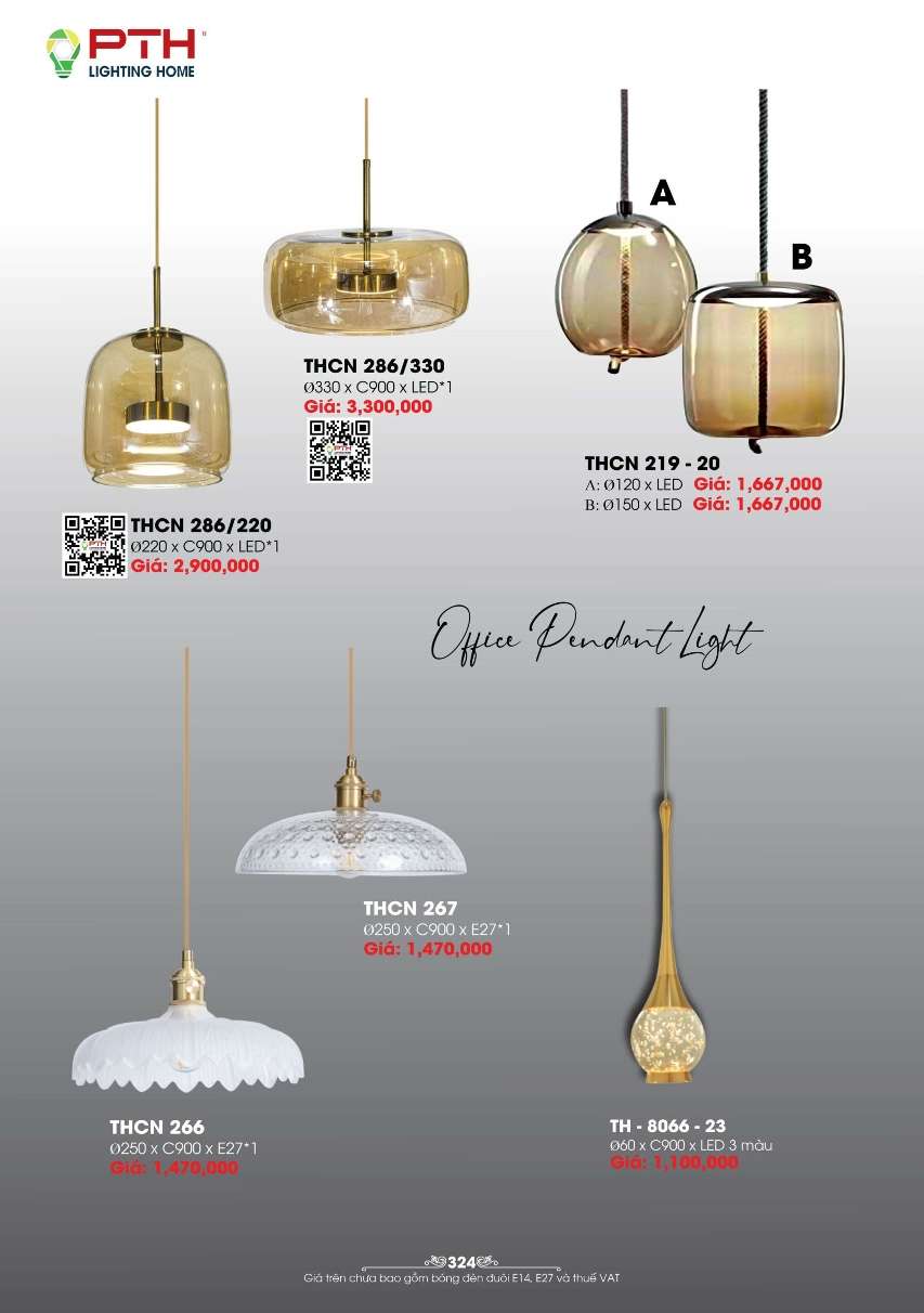 Đèn thả PTH Lighting Home THCN 286/220, THCN 286/230, THCN 219 - 20, THCN 267, THCN 266, THCN 8066 - 23