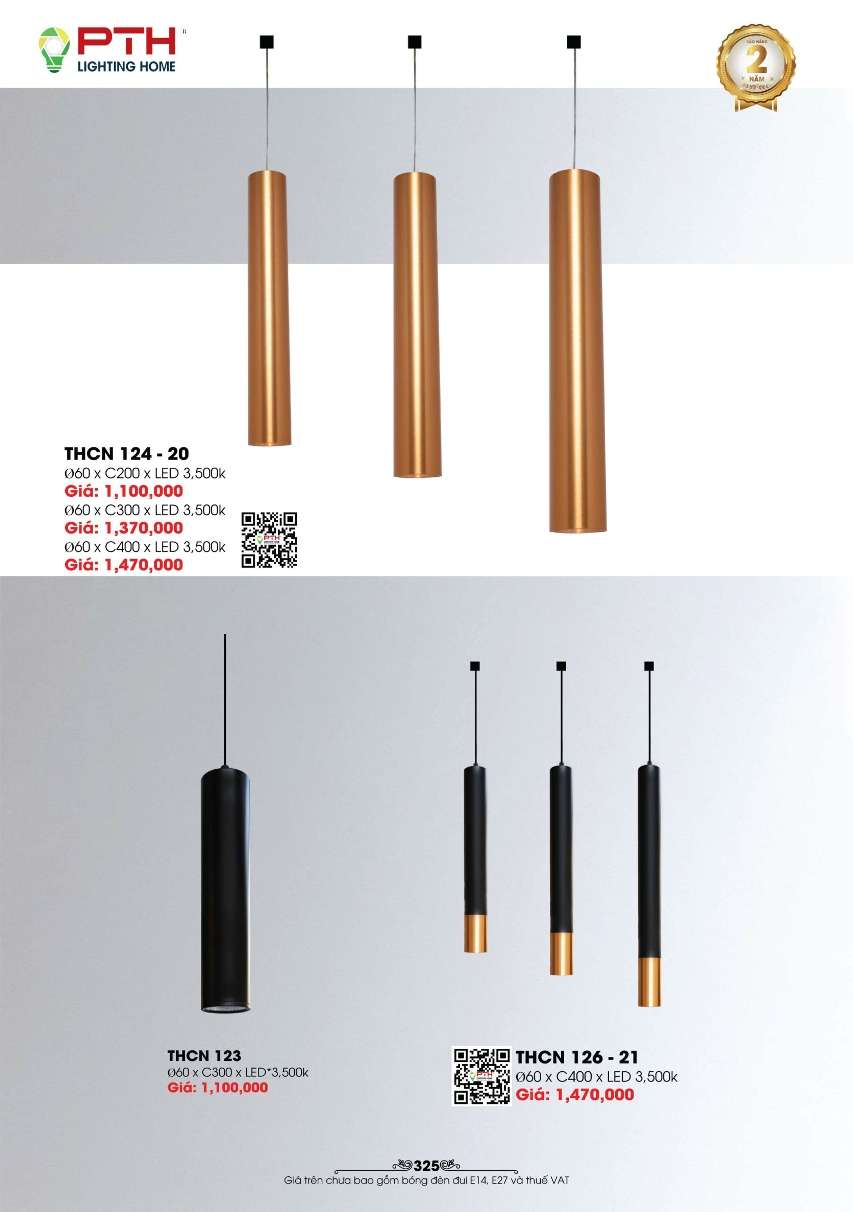 Đèn thả PTH Lighting Home THCN 124 - 20, THCN 123, THCN 126 - 21