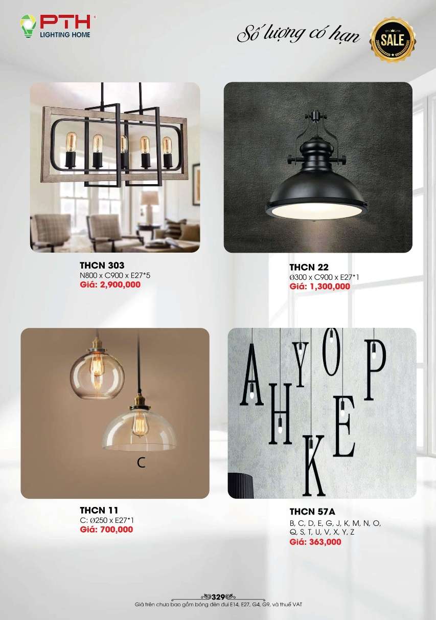 Đèn thả PTH Lighting Home THCN 303, THCN 22, THCN 11, THCN 57A