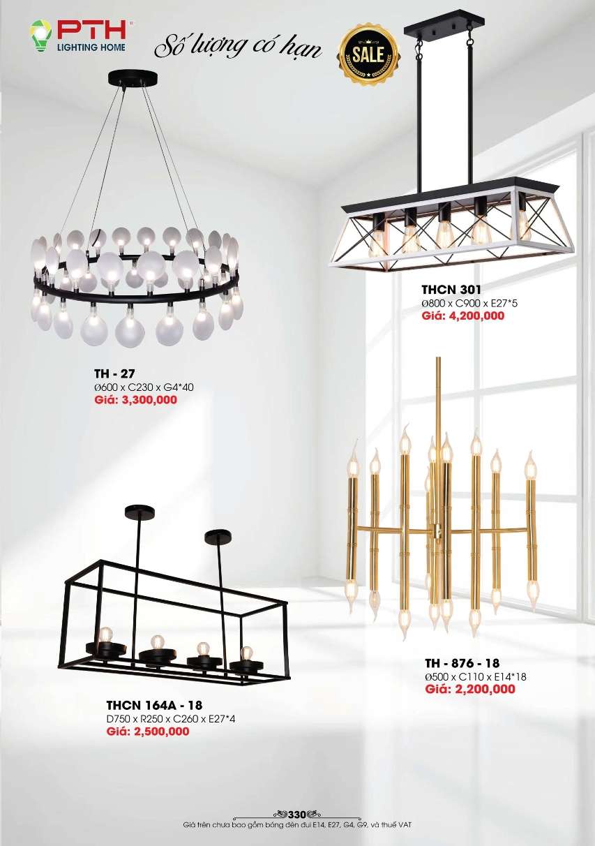 Đèn thả PTH Lighting Home TH - 27, THCN 301, THCN 164A - 18, TH - 876 - 18