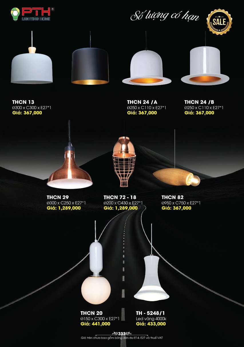 Đèn thả PTH Lighting Home THCN 13, THCN 24/A, THCN 24/B, THCN 29, THCN 72 - 18, THCN 82
