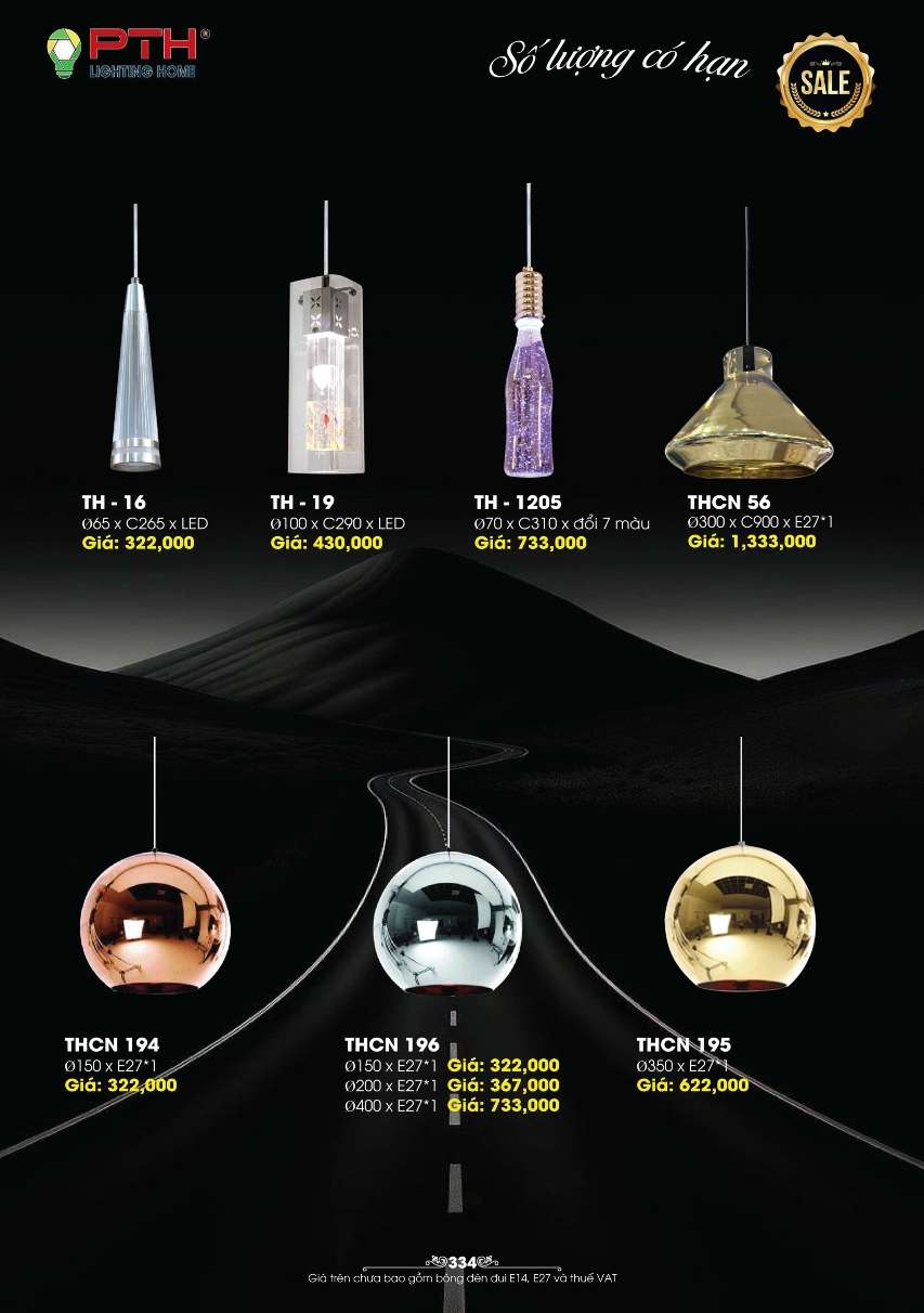 Đèn thả PTH Lighting Home TH - 16, TH - 19, TH - 1205, THCN 56, THCN 194, THCN 196, THCN 195