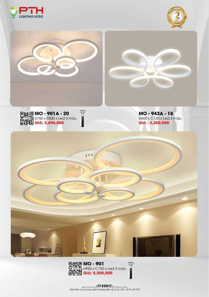 Đèn mâm ốp trần PTH Lighting Home MO - 901A - 20, MO - 943A - 18, MO - 901