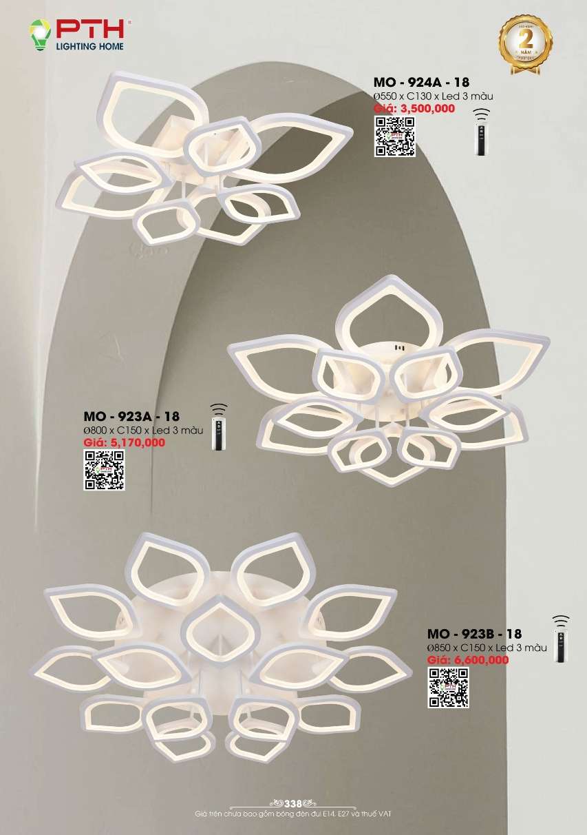 Đèn mâm ốp trần PTH Lighting Home MO - 924A - 18, MO - 923A - 18, MO - 923B - 18