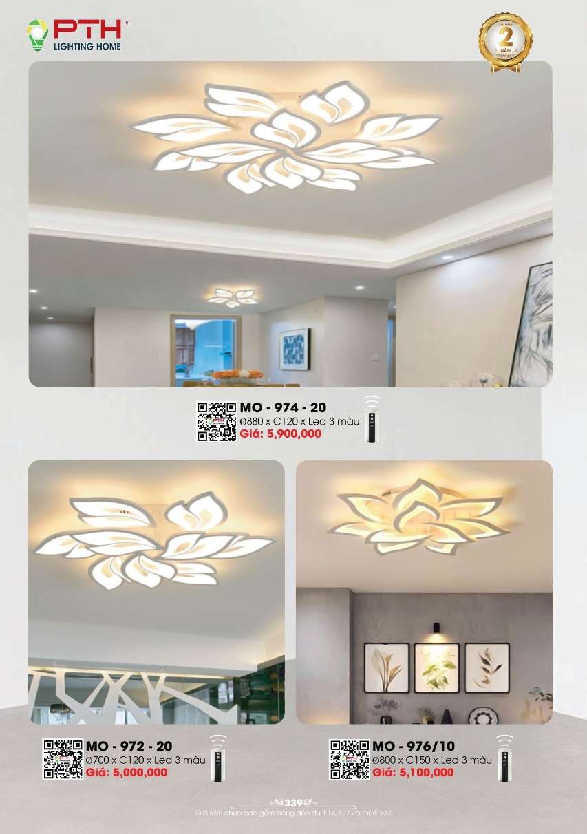 Đèn mâm ốp trần PTH Lighting Home MO - 974 - 20, MO - 972 - 20, MO - 976/10