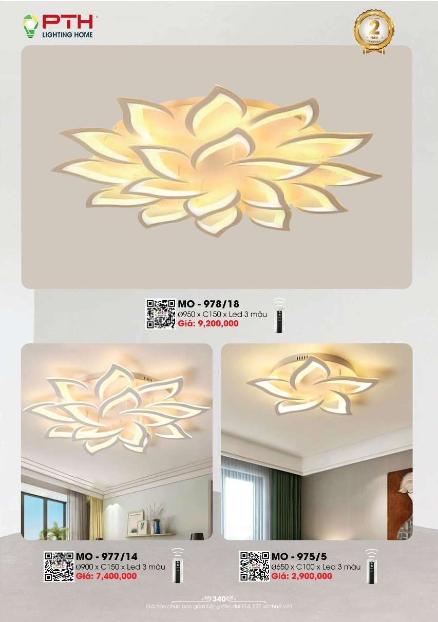 Đèn mâm ốp trần PTH Lighting Home MO - 978/18, MO - 977/14, MO - 975/5