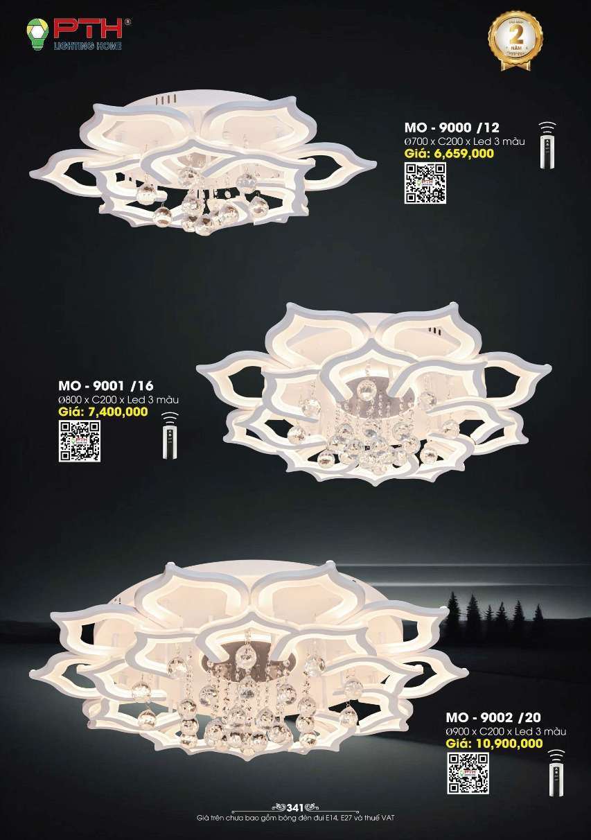 Đèn mâm ốp trần PTH Lighting Home MO - 9000/12, MO - 9001/16, MO - 9002/20
