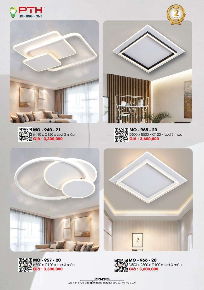 Đèn mâm ốp trần PTH Lighting Home MO - 940 - 21, MO - 965 - 20, MO - 957 - 20, MO - 966 - 20