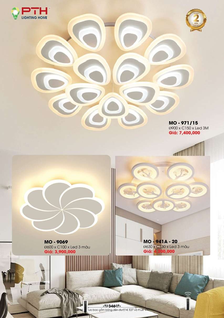 Đèn mâm ốp trần PTH Lighting Home MO - 971/15, MO - 9069, MO - 941A - 20