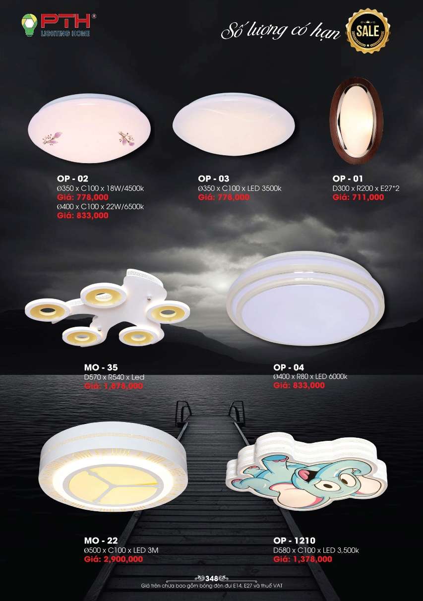 Đèn mâm ốp trần PTH Lighting Home MO - 22, MO - 35, OP - 01, OP - 02, OP - 03, OP - 04, OP - 1210
