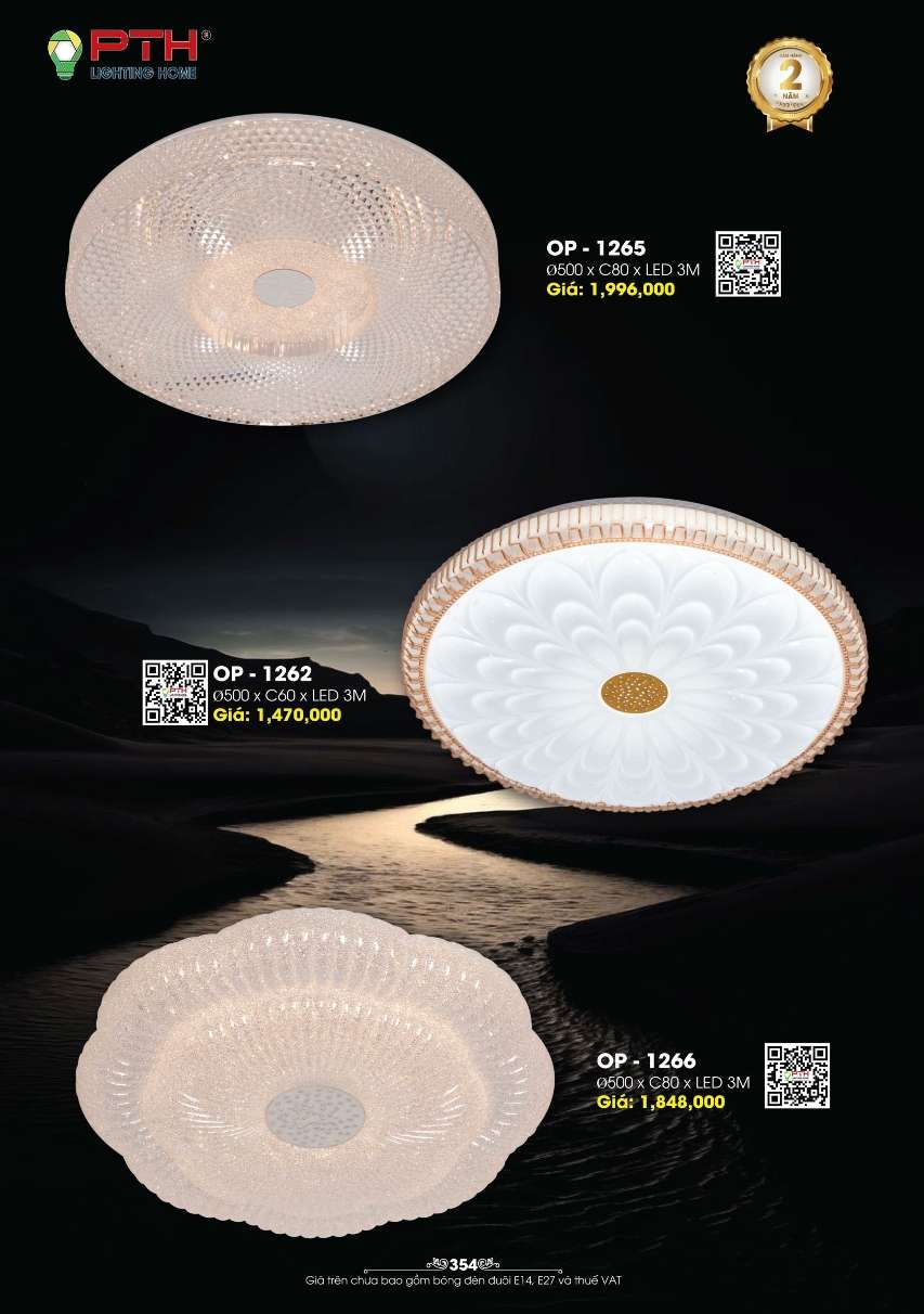 Đèn mâm ốp trần PTH Lighting Home OP - 1262, OP - 1265, OP - 1266