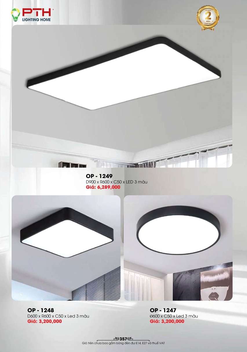 Đèn mâm ốp trần PTH Lighting Home OP - 1247, OP - 1248, OP - 1249