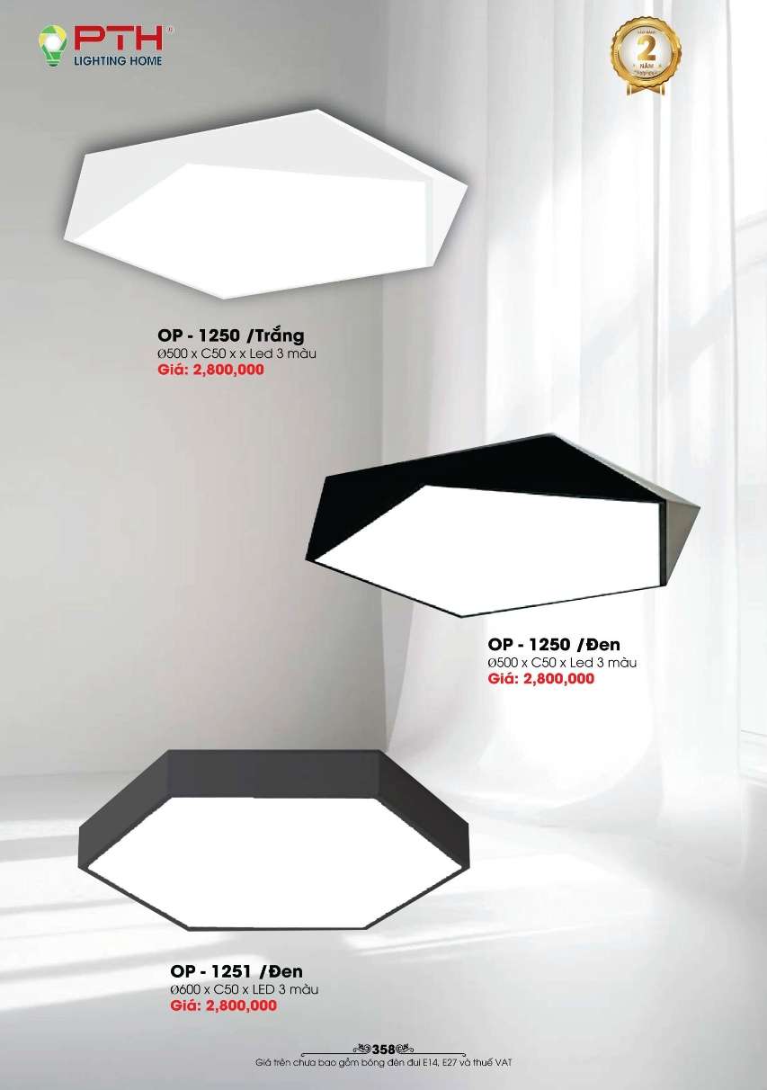 Đèn mâm ốp trần PTH Lighting Home OP - 1250, OP - 1251