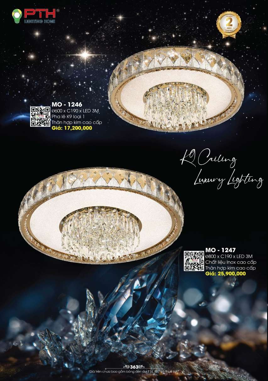 Đèn mâm ốp trần PTH Lighting Home MO - 1246, MO - 1247