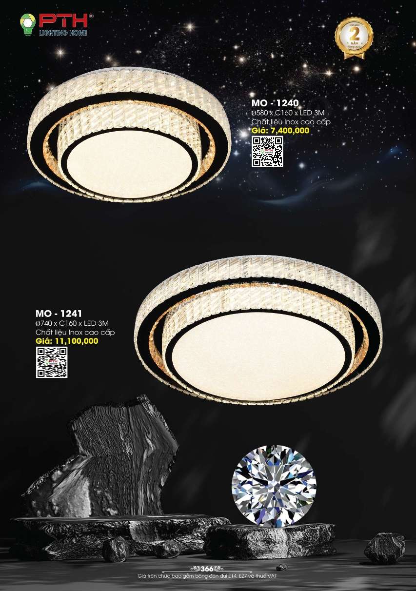 Đèn mâm ốp trần PTH Lighting Home MO - 1240, MO - 1241